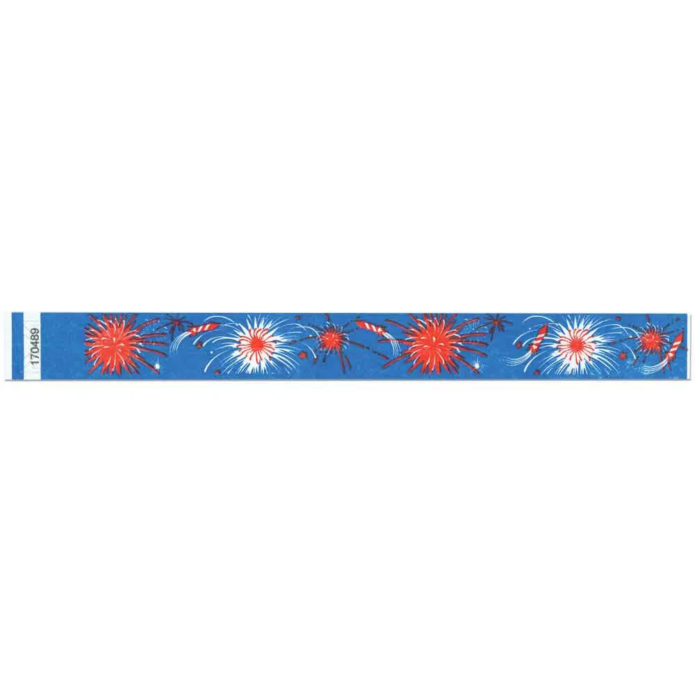 Tytan-Band® Expressions Tyvek Wristbands 1" Fireworks Design TX13 (500/Pack)