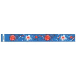 Tytan-Band® Expressions Tyvek Wristbands 1" Fireworks Design TX13 (500/Pack)
