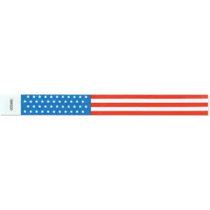 Tytan-Band® Expressions Tyvek Wristbands 1" Stars & Stripes Design TX10 (500/Pack)