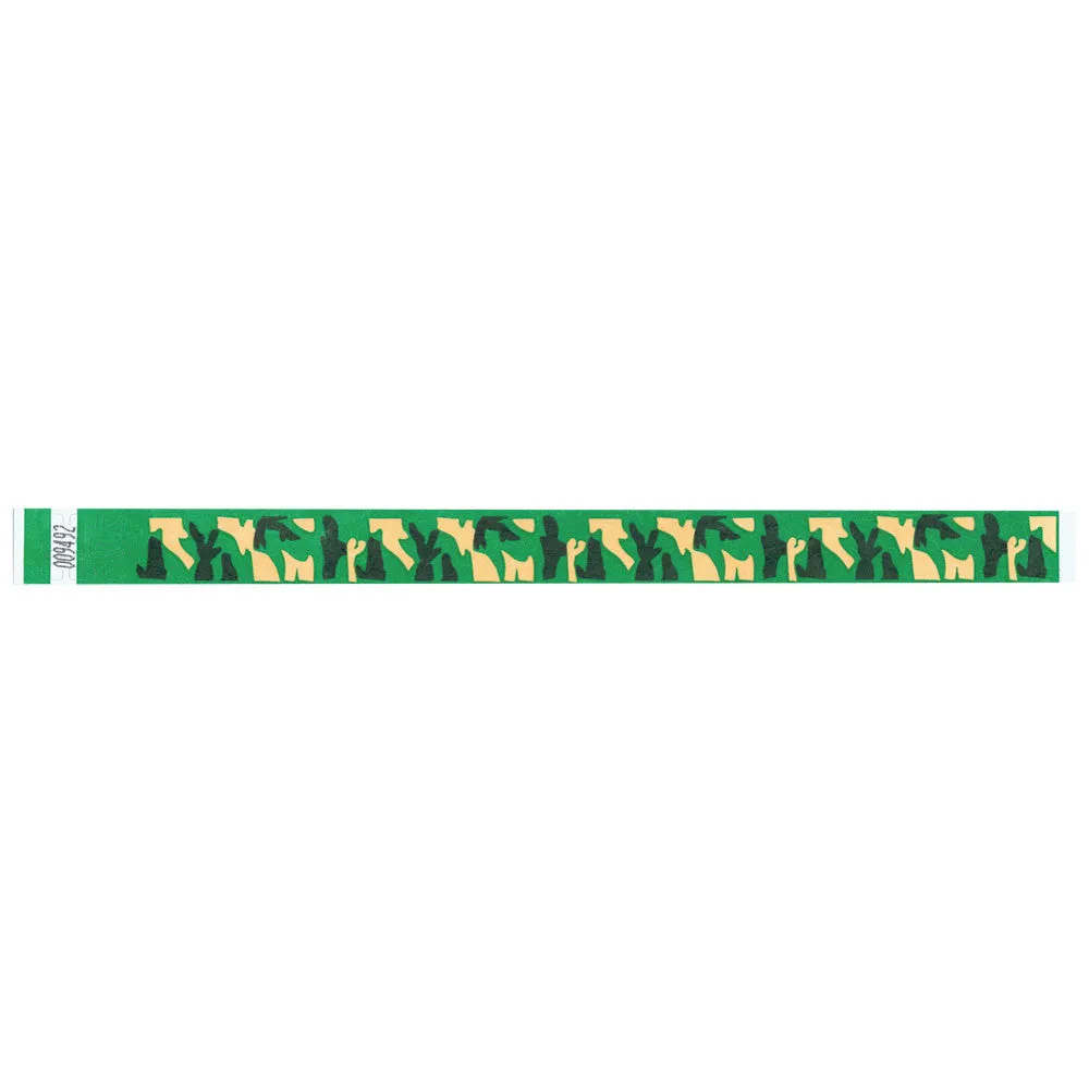 Tytan-Band® Expressions Tyvek Wristbands 3/4" Camouflage Design NTX66 - Kelly Green (500/Pack)