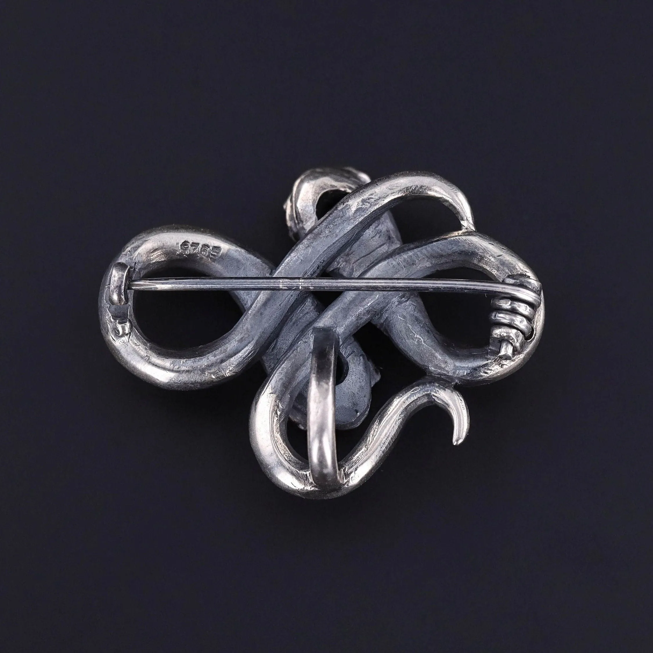 Vintage Snake Brooch of Sterling Silver