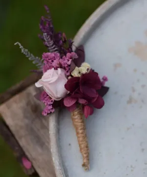 Vintage Violet Dried Flower Boutonniere