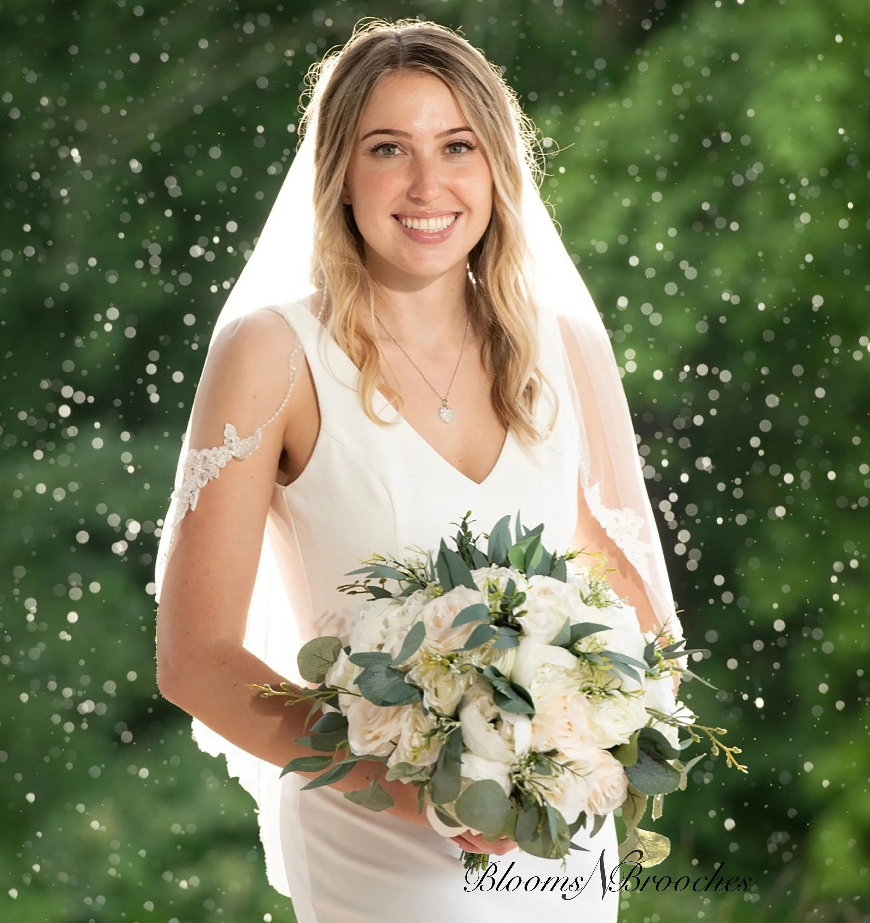 Wedding Bouquets, Bridal Bouquet, Ivory Artificial Wedding Flowers, Roses Eucalyptus Peony, Wedding flowers, boho wedding