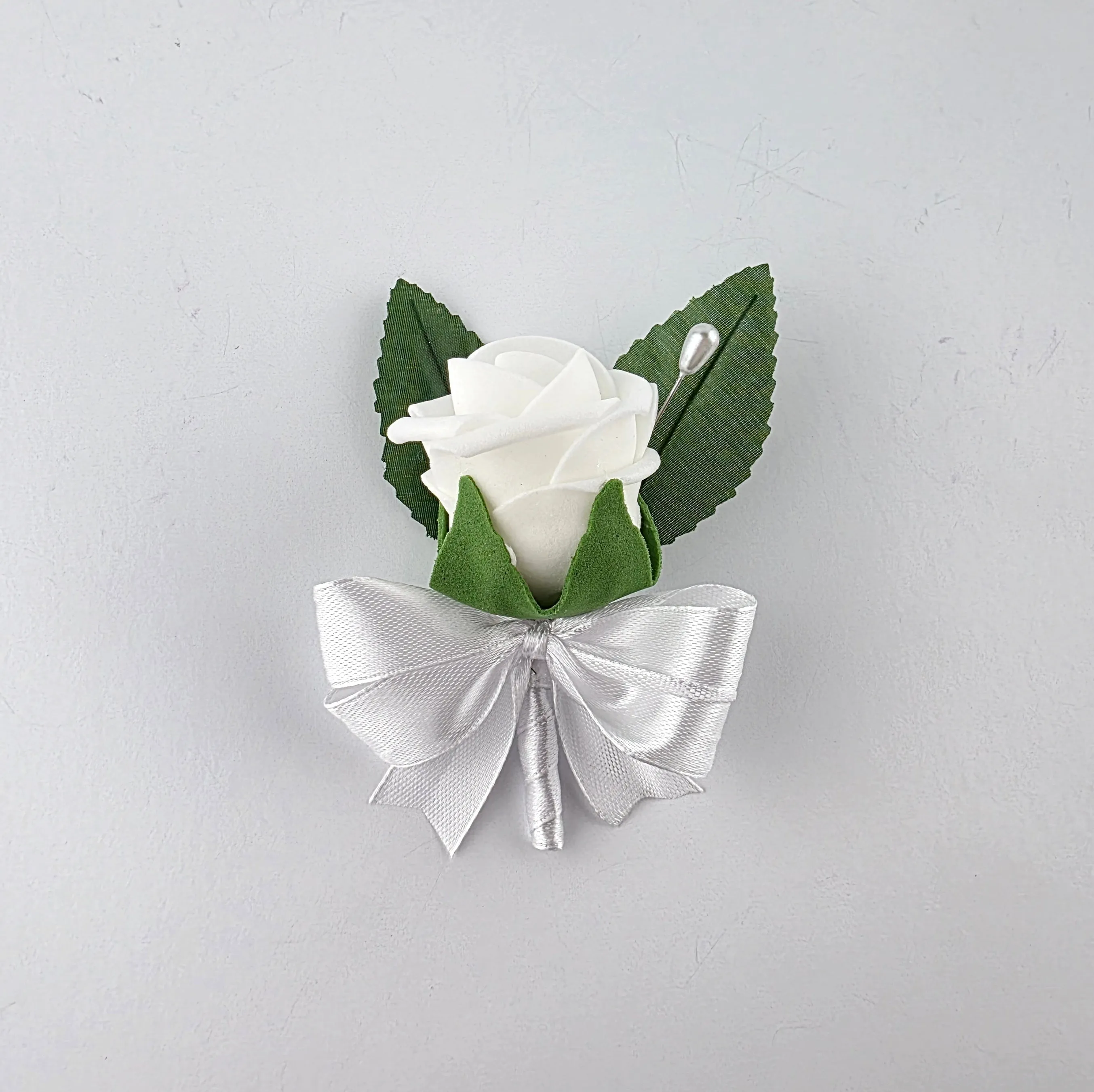 White Real Touch Kids Boutonniere and Corsage Set – Child-Sized Wedding Accessories