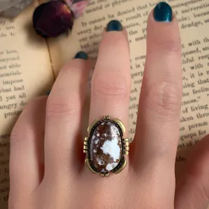 Wild Horse magnesite with cutout border for ring, cuff, necklace or hair fork