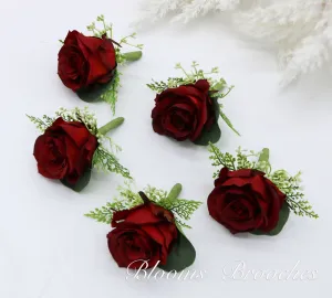 Wine Boutonnieres, Dusty Rose Boutonniere, Boutonniere for men, Wrist corsage,  wedding corsage, Prom flower, Grooms boutonniere
