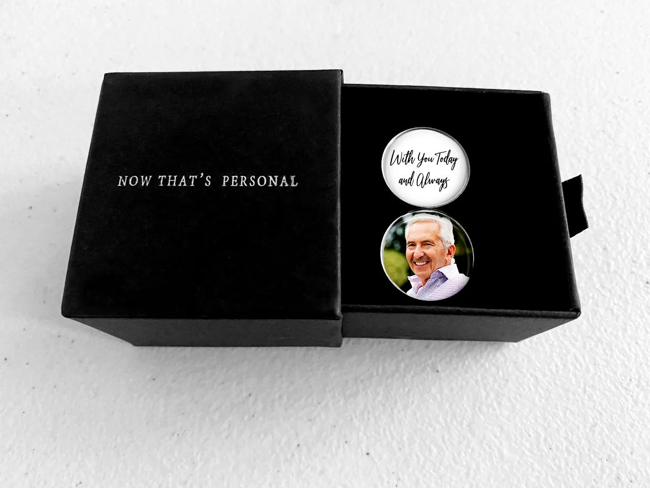 With You Today and Always- Custom Photo Cufflinks for Groom's Wedding Day