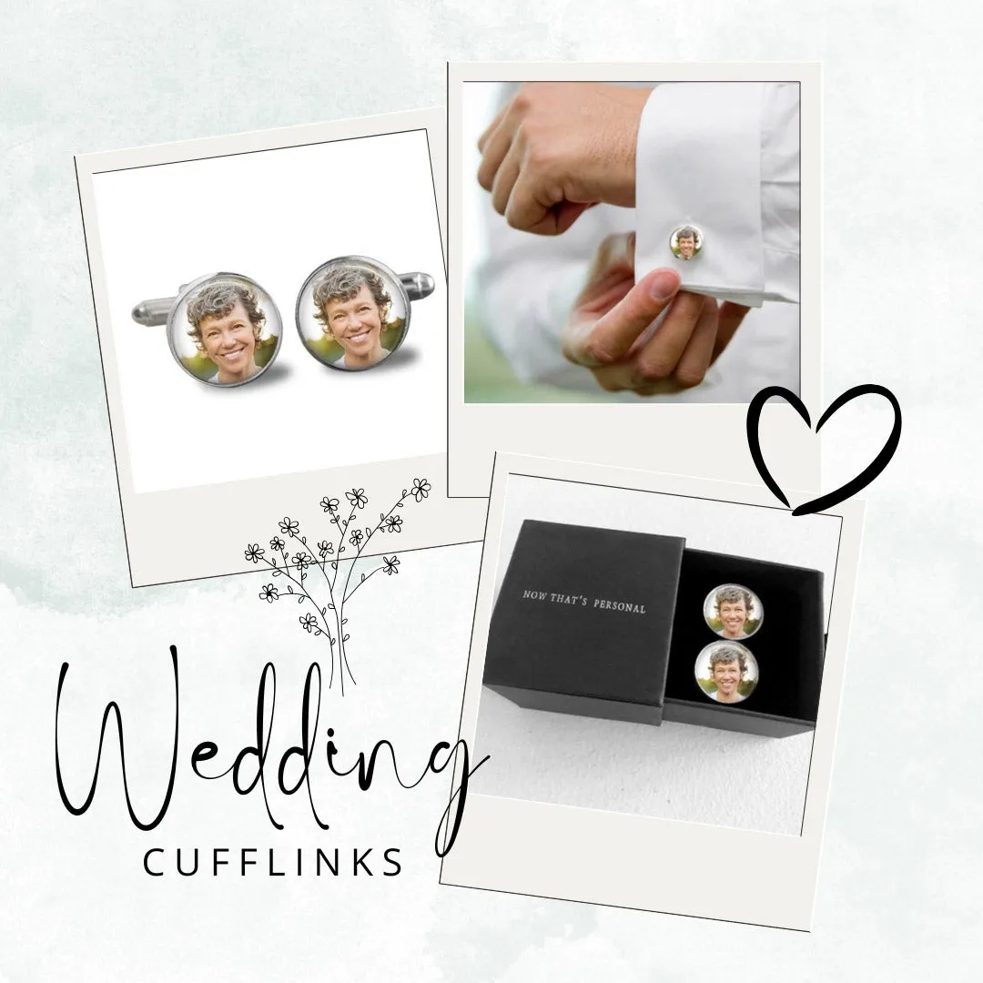 With You Today and Always- Custom Photo Cufflinks for Groom's Wedding Day