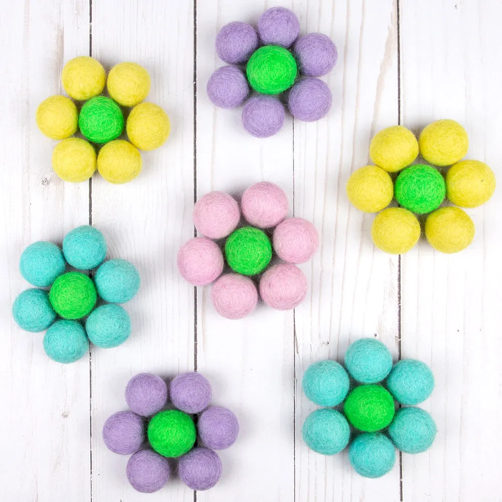 Wool Felt Balls - Assorted Pastel