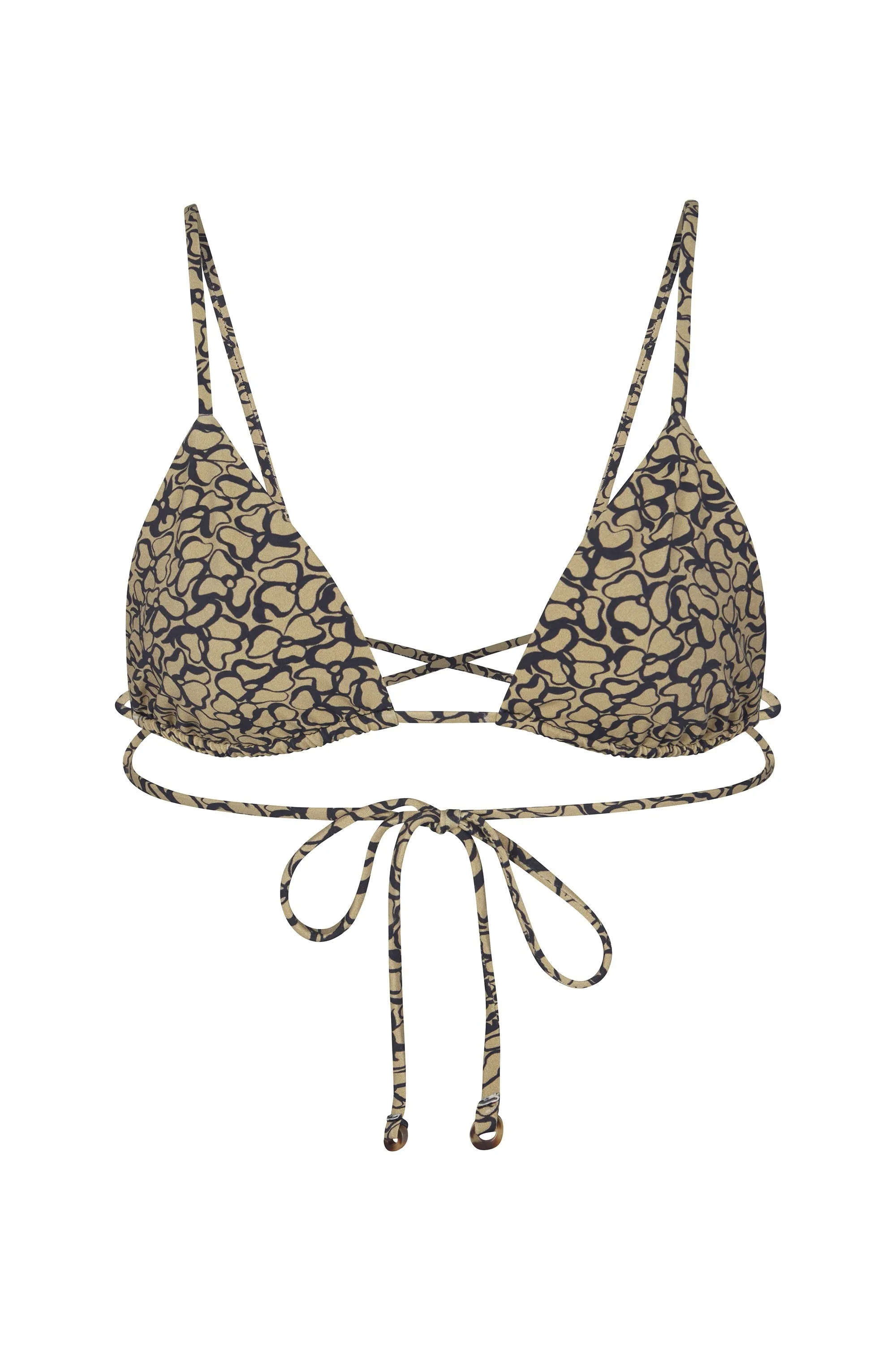 Wrap Triangle Bikini Top In Floral Infinity Print
