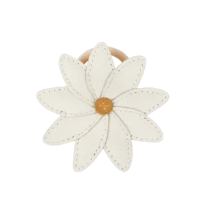 Zaza Fields Hair Tie | Daisy | Off White Leather